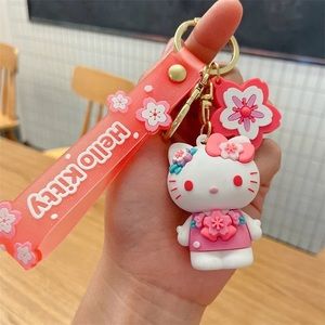 🌸Hello Kitty Lanyard Keychain Pink Hibiscus🌸